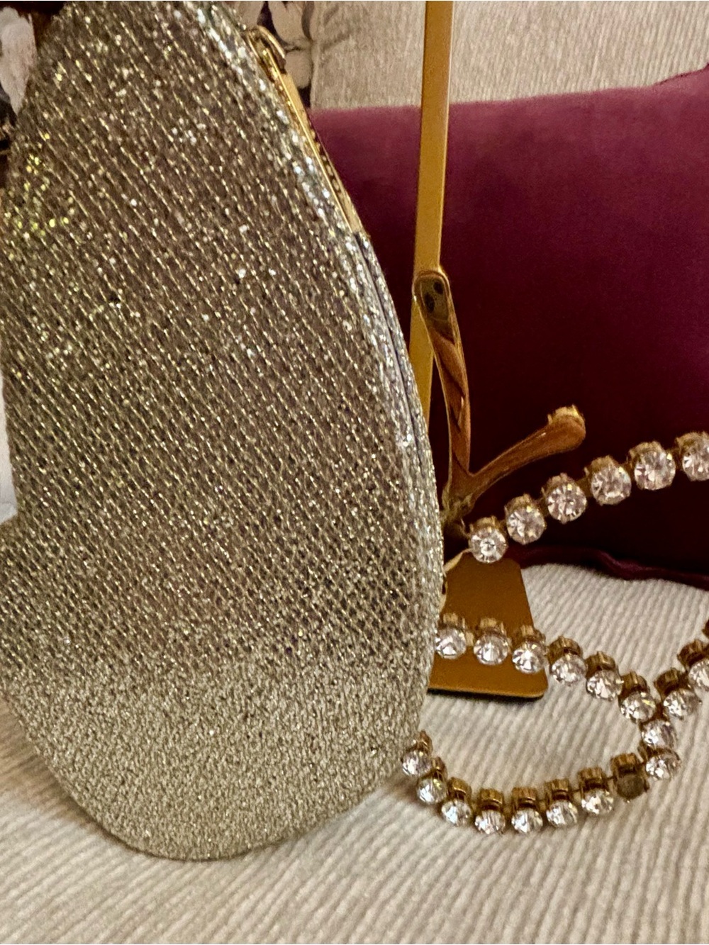 L’alingi Gold Crystal Butterfly Clutch Evening Bag Bridal Red Carpet - Picture 5 of 10